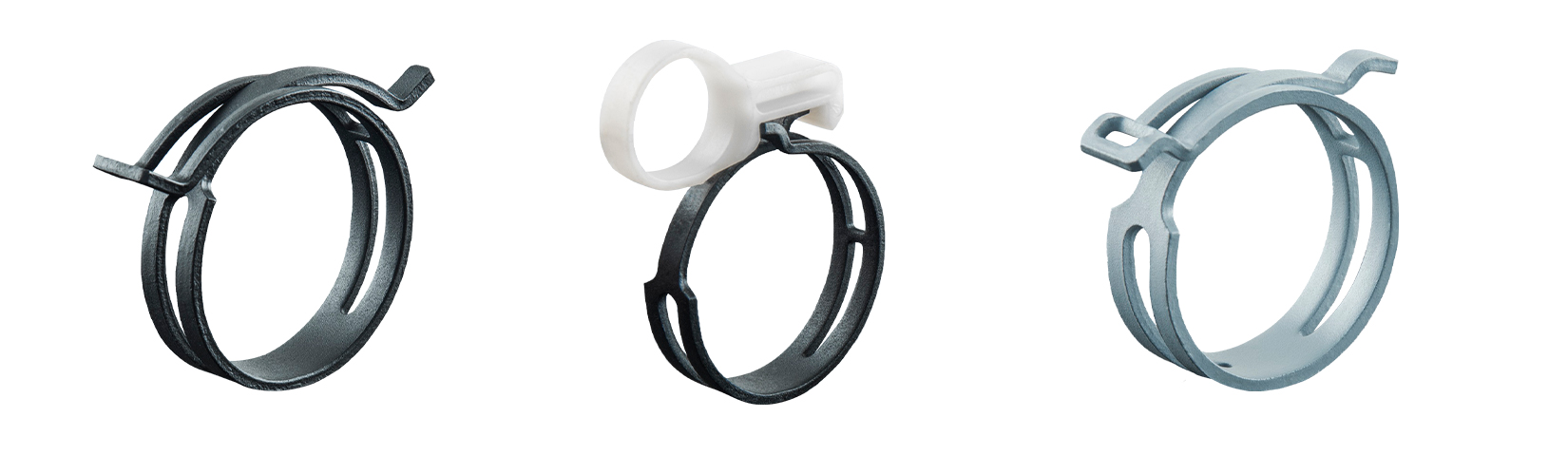Spring-loaded hose clamps
